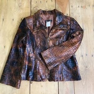 Vintage Artex Collection Jacket‎ Blazer Croc Pattern on Fabric